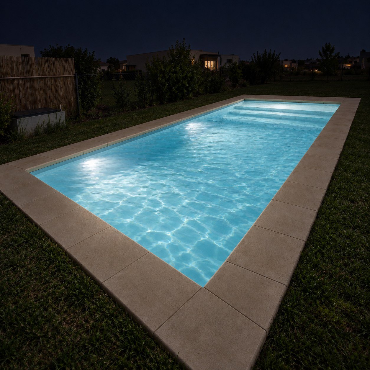 Piscina iluminada en imagen representativa