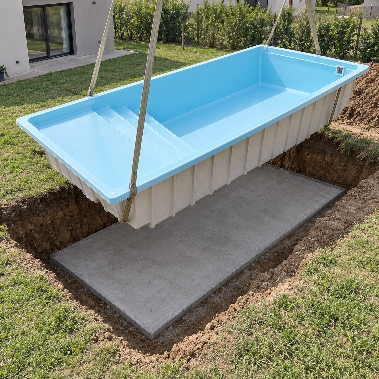 Imagen representativa de una base estructural bajo piscina